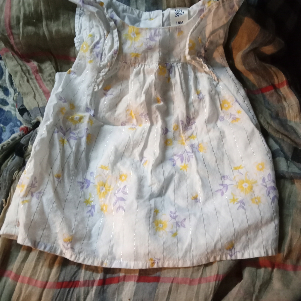 Floral White and Yellow Kids Blouse